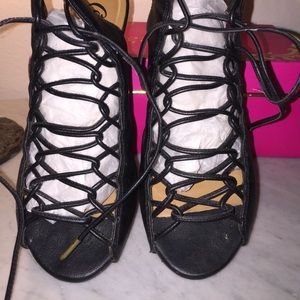 Candies lace up wedge sandals